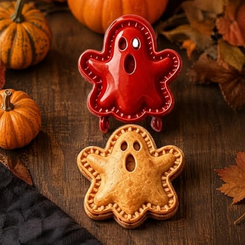 Halloween Mini Pie Molds Set of 2 - Fall Themed Hand Cookie Cutters with Spooky Shapes
