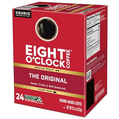 Eight O'Clock Coffee The Original, Single-Serve Keurig K-Cup Pods, Medium Roast Coffee Pods, 96 Count