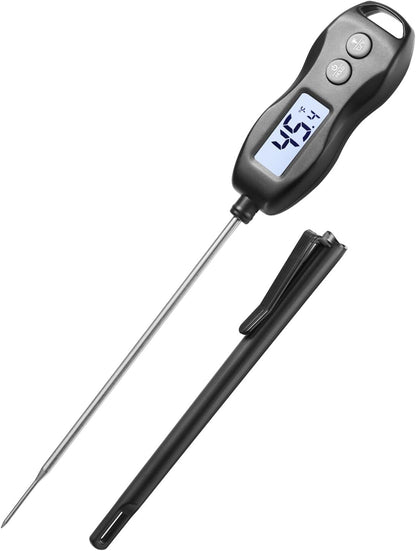 Meat Thermometer by [Brand Name] - Digital Instant Read with Backlight | Waterproof for BBQ, Grilling & Baking (Black)