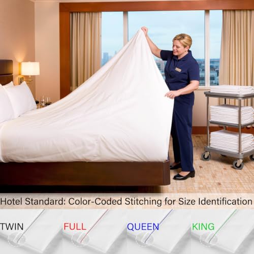 Twin Flat Sheets Pack of 4 - White Bed Sheets 66x96 Inches Hotel Quality