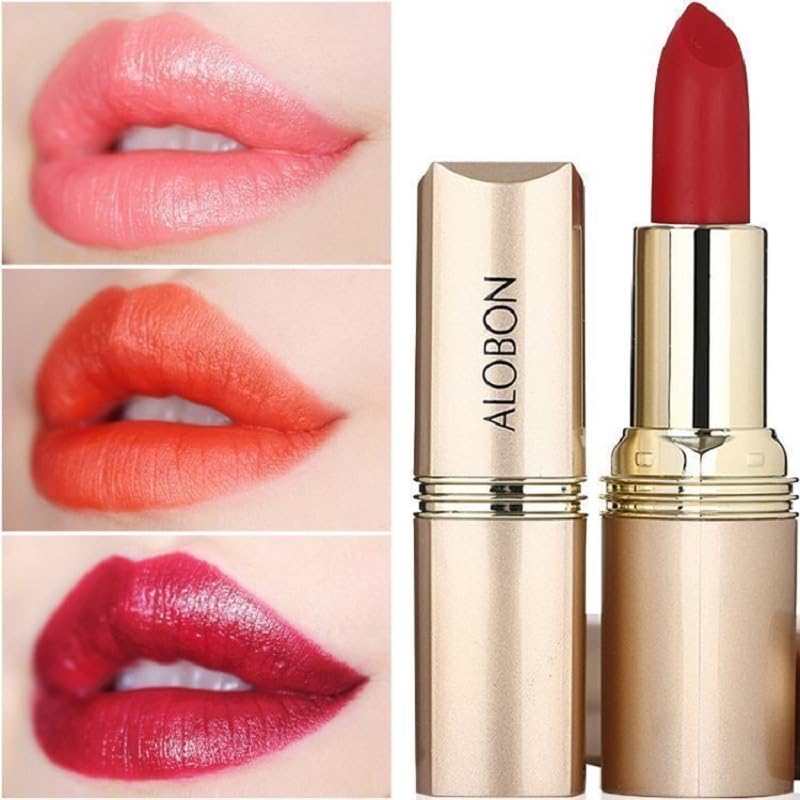Alobon Long-Lasting Deep Red Lipstick - Moisturizing Formula for Vibrant Color (10* Aunt Color)