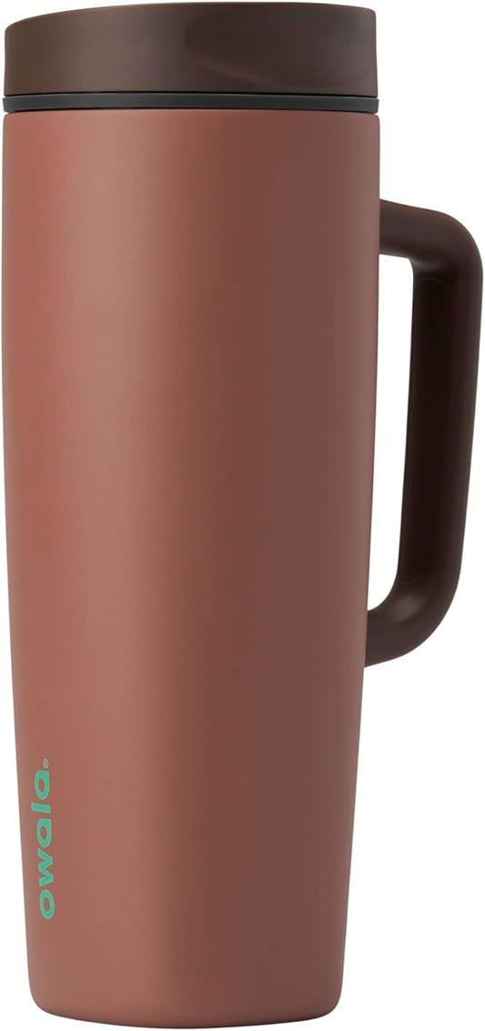 Owala SmoothSip Slider Travel Mug - 24 oz Stainless Steel Insulated Design | Leak Proof & BPA Free