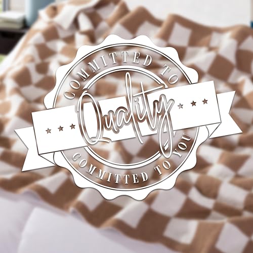 Reversible Checkered Throw Blanket Navy Blue - Ultra Soft & Lightweight