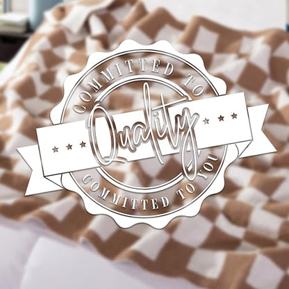 Reversible Checkered Throw Blanket Navy Blue - Ultra Soft & Lightweight