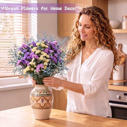 Rustic Dried Flower Bouquet with Statice & Forget-Me-Nots - 60 Stems