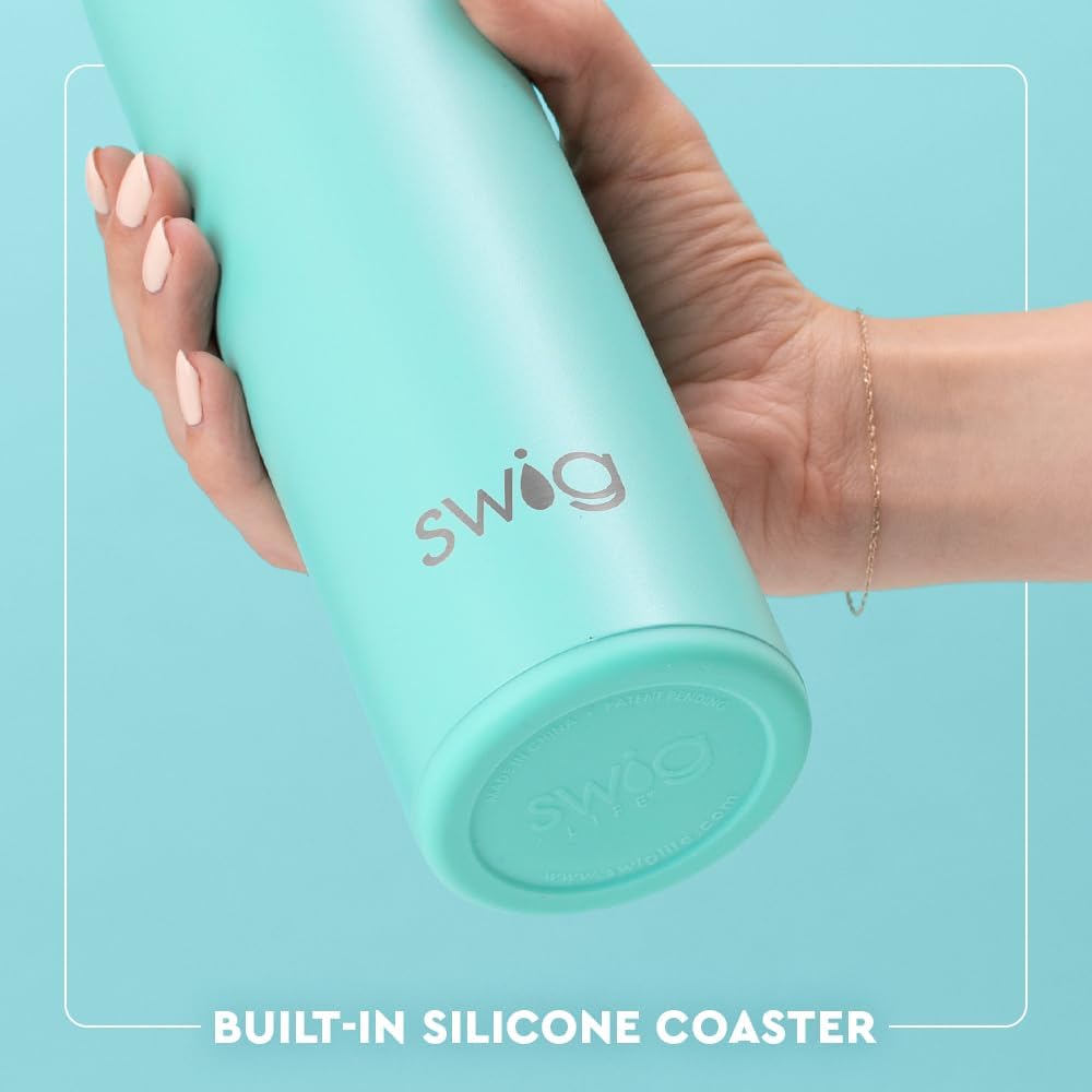 Swig Life 20oz Insulated Water Bottle - Travel-Friendly Design with Straw & Lid | Stainless Steel (Matte Blush)