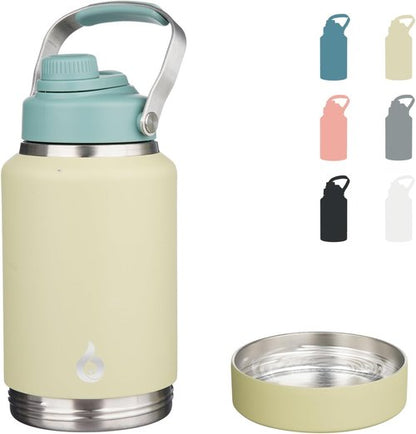 BJPKPK 64oz Insulated Water Bottle - Dishwasher Safe, BPA-Free Spout Lid & Metal Handle, Chartreuse
