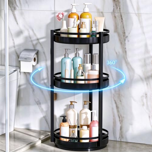 3-Tier Rotating Corner Shower Caddy Stand - Rust-Resistant Bathroom Organizer