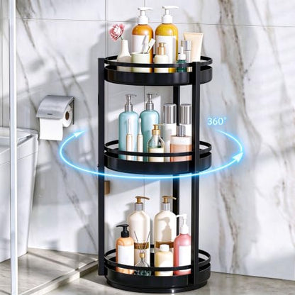 3-Tier Rotating Corner Shower Caddy Stand - Rust-Resistant Bathroom Organizer