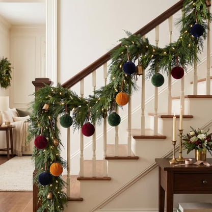 Velvet Christmas Ornaments Set - 12 Assorted 3.5-Inch Holiday Tree Decorations