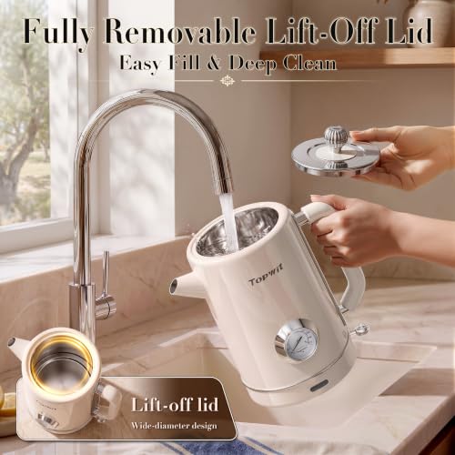 Electric Kettle 1.8L with Thermometer, Stainless Steel Tea Kettle