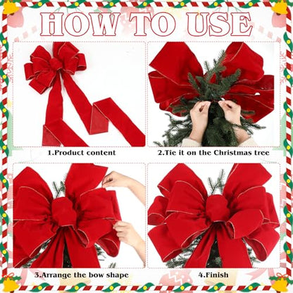 Norme Red Giant Christmas Tree Topper Bow Decor Set - 2 Pieces