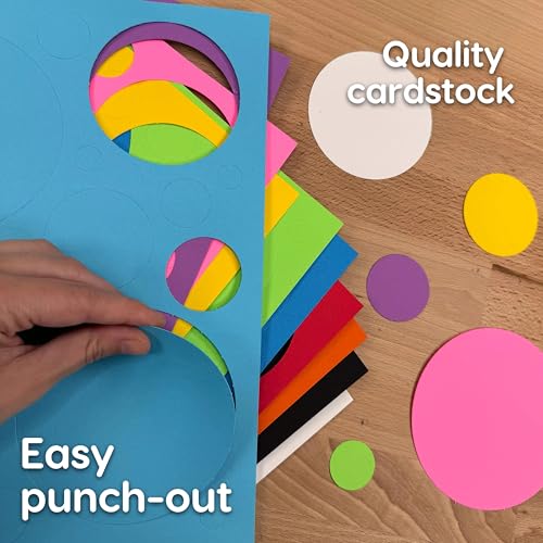 3 Pack Multicolor Paper Circle Cutouts - 0.5 to 4 Inch Craft Shapes for Classroom & Art Projects