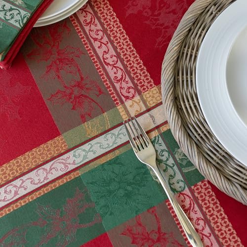 Holiday Legacy Rectangular Tablecloth 60x120 Inches - Elegant Holiday Decor