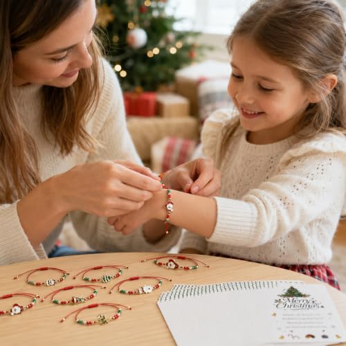 Christmas Wish Bracelets Set with Wish Cards - 6 Styles for Holiday Gifts