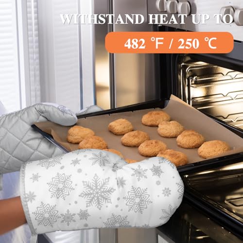 Christmas Kitchen Towels and Pot Holders Set with Snowflake Design
