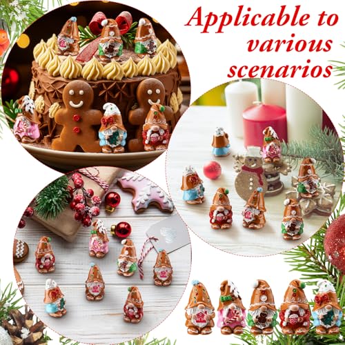 80 Pcs Christmas Gingerbread Man Mini Resin Gnomes - Gingerbread Man Variation