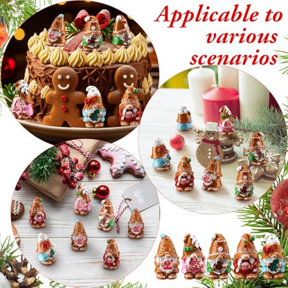 80 Pcs Christmas Gingerbread Man Mini Resin Gnomes - Gingerbread Man Variation