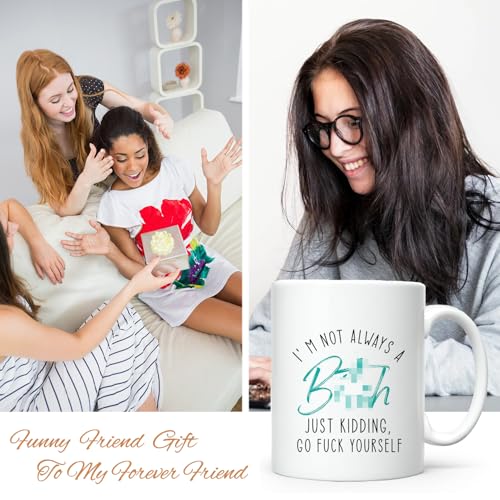 Funny Swear Word Mug - Hidden Secret Coffee Cup with Whit-Aqua Blue Variation