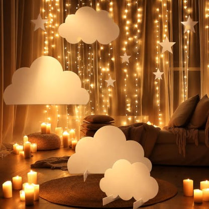 Large Cloud Cardboard Cutouts for Party Decor - Starry Night Scene Props