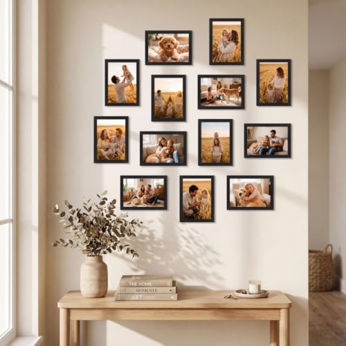 Black 5x7 Picture Frame Set of 22 - MDF Wood Wall & Table Display
