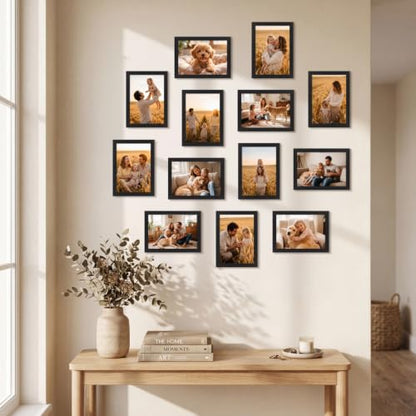 Black 5x7 Picture Frame Set of 22 - MDF Wood Wall & Table Display