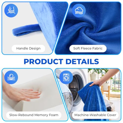 Knee Pillow for Back Sleepers - Memory Foam Leg Support for Pain Relief