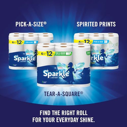 Sparkle® Tear-A-Square® Paper Towels, 24 Double Rolls = 48 Regular Rolls