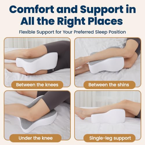 13-Inch Memory Foam Knee Pillow for Side Sleepers, Support & Comfort