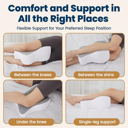 13-Inch Memory Foam Knee Pillow for Side Sleepers, Support & Comfort