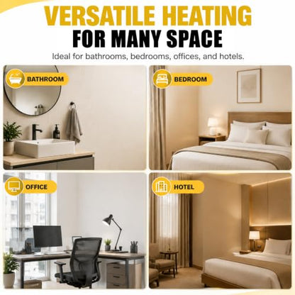 Electric Wall Heater with Thermostat - Fast & Efficient Space Heating