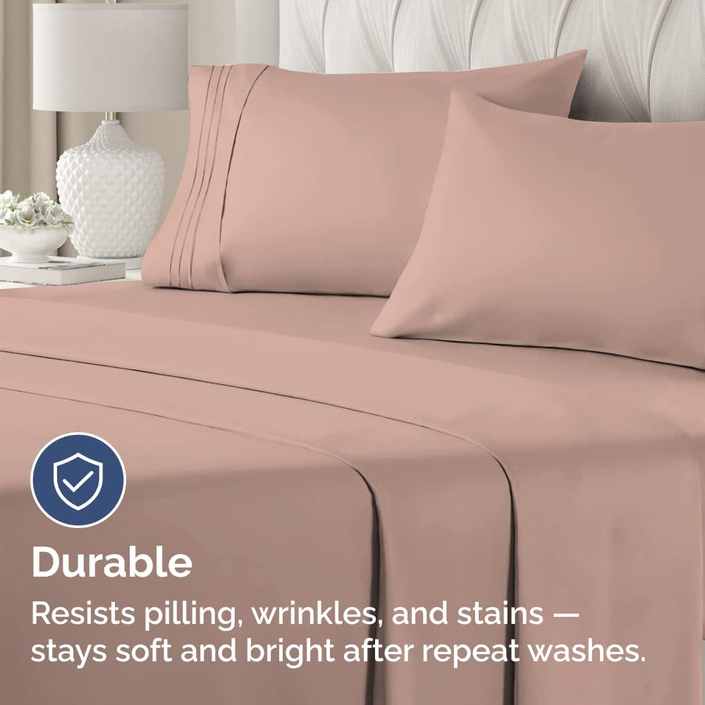 Skiennix Standard Pillow Cases Set of 2 - Ultra-Soft Hotel Quality - Wrinkle-Free & Stain Resistant - Mauve