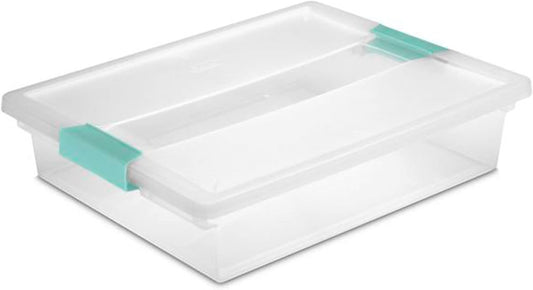 Sterilite Clip Box - Stackable Small Storage Bin with Latching Lid for Office & Crafts | Clear, 1-Pack