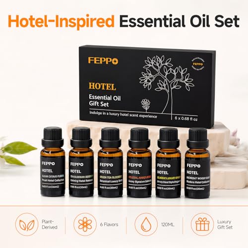 Luxury Hotel Fragrance Oil Gift Set - 6 Long-Lasting Aromatherapy Oils