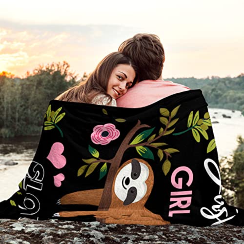 Sloth Blanket Ultra Soft Cozy Flannel Sloth Throw Blanket for Women Girls Adults Gifts 80"x60"