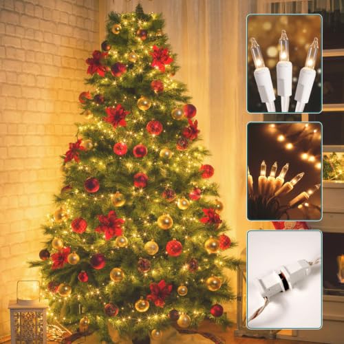 Warm White Connectable Christmas String Lights - 21ft Indoor Outdoor Decorations