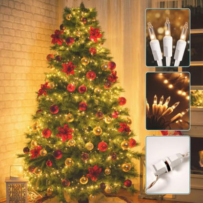 Warm White Connectable Christmas String Lights - 21ft Indoor Outdoor Decorations