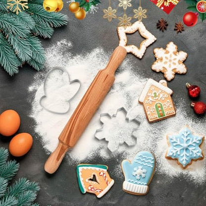 Christmas Cookie Cutter Set - Giant Snowflake & Gloves, 8 Inch - Holiday Baking Tools - Variation: Gloves, Snowflake