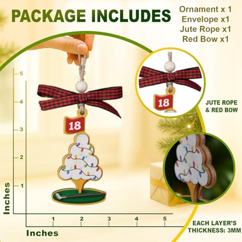 Golf Ornament - Golf Club Christmas Tree Decoration for 2025 - Golf Lover Gift - Wooden Golfing Ornament - Variation of THIS listing