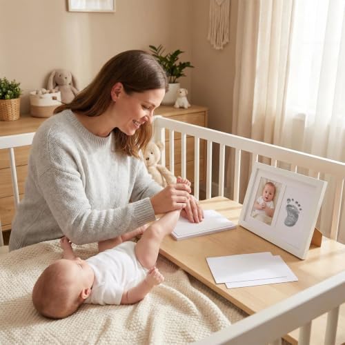 Inkless Baby Hand and Footprint Kit Newborn Footprint Set - White