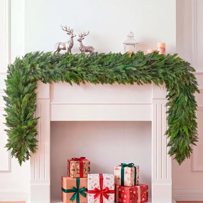 6ft Artificial Christmas Cedar Garland with Realistic Pine Design for Holiday Decor