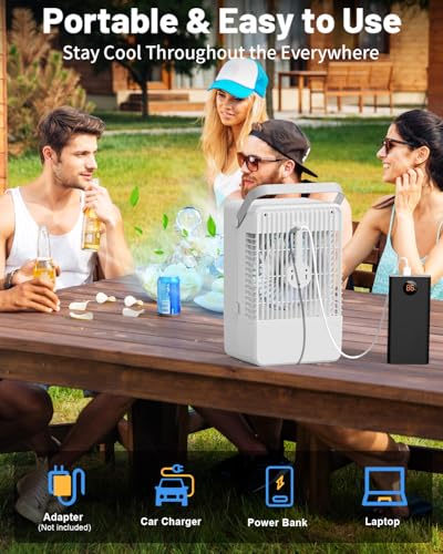 Off-White Portable 4-in-1 Evaporative Air Cooler with 1500ML Water Tank