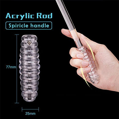 2 Pack 36 Inch Universal Drapery Pull Rod Invisible Clear Curtain Wand for Easier Opening and Back (Acrylic, 36")