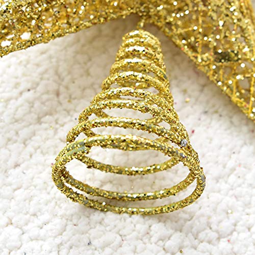 10-Inch Gold Christmas Tree Topper Star Holiday Decoration Glitter Metal