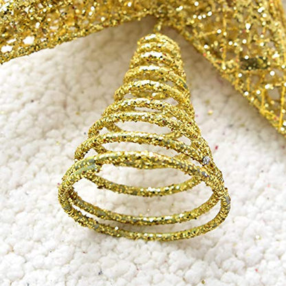 10-Inch Gold Christmas Tree Topper Star Holiday Decoration Glitter Metal