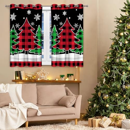 Christmas Curtains for Living Room - 2 Panel Set, 84 Inch