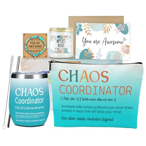 Chaos Coordinator Gift Set for Women - Appreciation Gift Basket with Tumbler, Jewelry, and Accessories - Variation: ChaosCoordinator