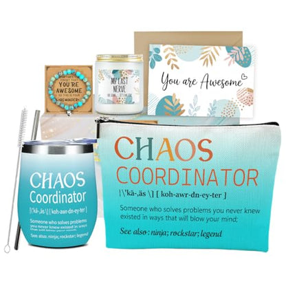 Chaos Coordinator Gift Set for Women - Appreciation Gift Basket with Tumbler, Jewelry, and Accessories - Variation: ChaosCoordinator