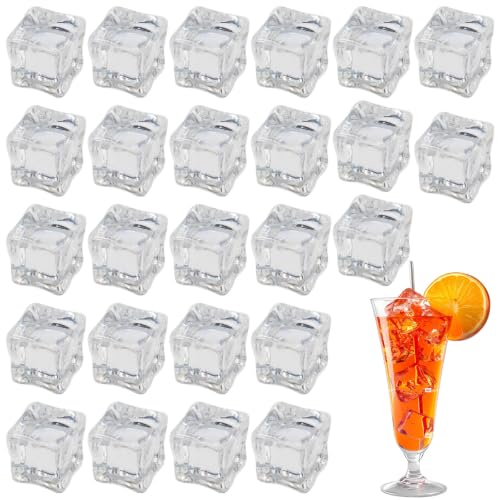 25 Pcs Clear Acrylic Fake Ice Cubes 0.71 inch for Decor, Vase Fillers & Photography Props - Variation of THIS listing