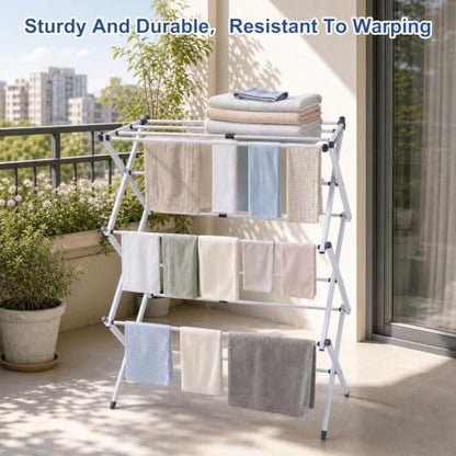 Outdoor Pool Towel Rack with Adjustable Telescopic Poles - Foldable & Portable